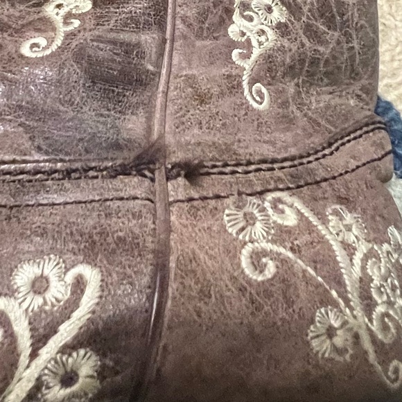 Corral Square Toe Western Boots 9.5W Wide Bone Embroidery - Picture 11 of 13